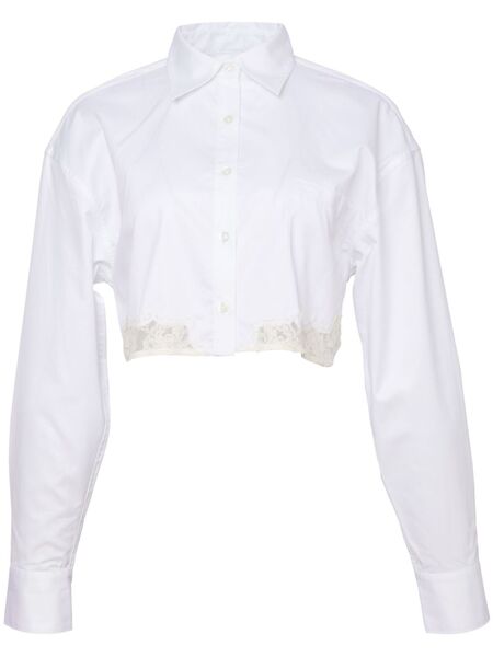  Fleur Du Mal Poplin Cropped Shirt - White 