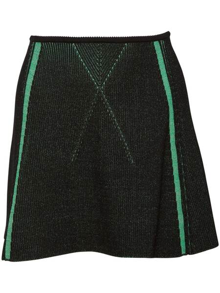  Fleur Du Mal Ribbed-knit Mini Skirt - Green 
