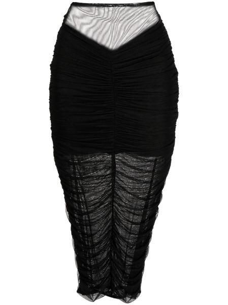  Fleur Du Mal Ruched Midi Skirt - Black 