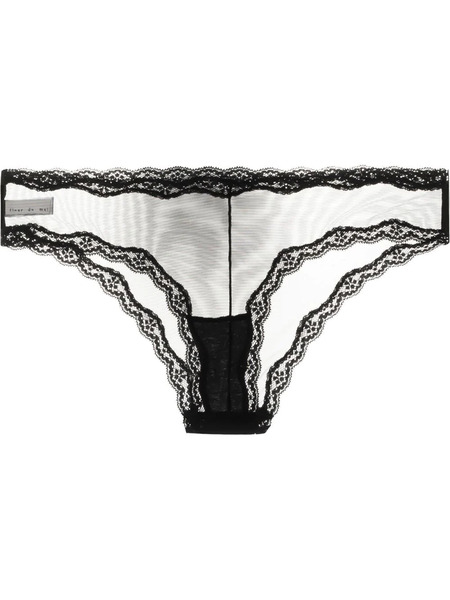  Fleur Du Mal Sheer Tulle Bikini Briefs - Black 