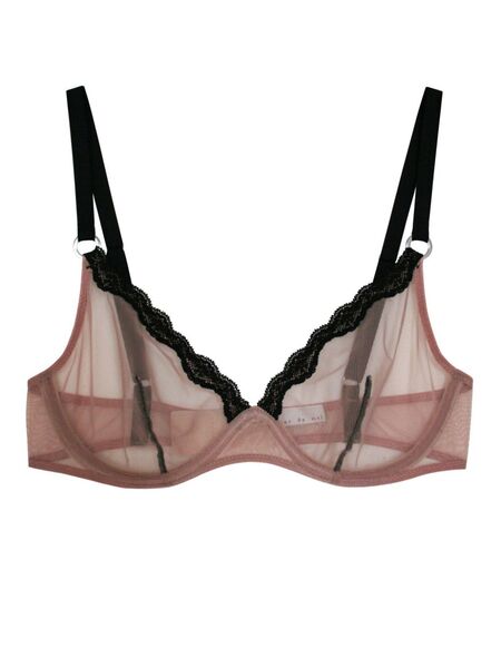  Fleur Du Mal Sheer Tulle Demi Bra - Neutrals 