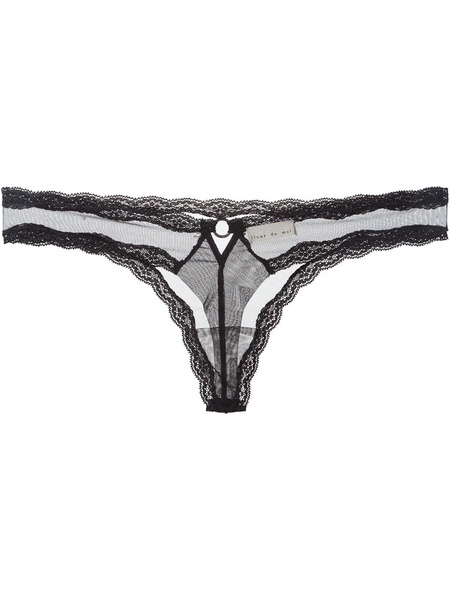  Fleur Du Mal Sheer Tulle Thong - Black 