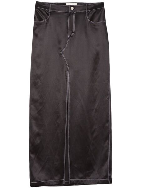  Fleur Du Mal Silk Maxi Skirt - Black 