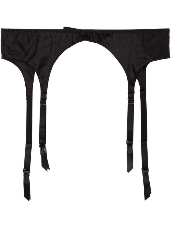  Fleur Du Mal Topstitch Garter Belt - Black 