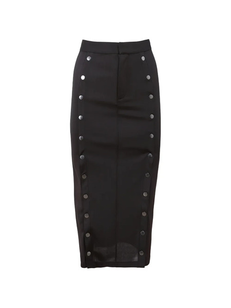  Fleur Du Mal Undo Me Button Panelled Midi Skirt - Black 