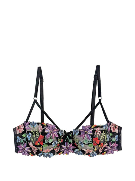  Fleur Du Mal Wildfleur Floral Bra - Black 