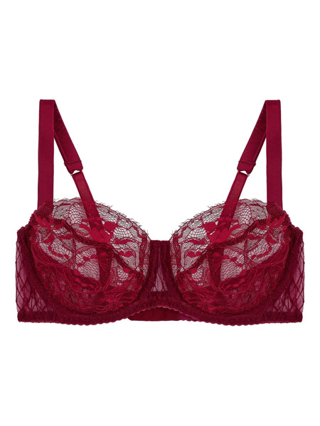 Fleur Of England Balcony Lace Bra - Red 