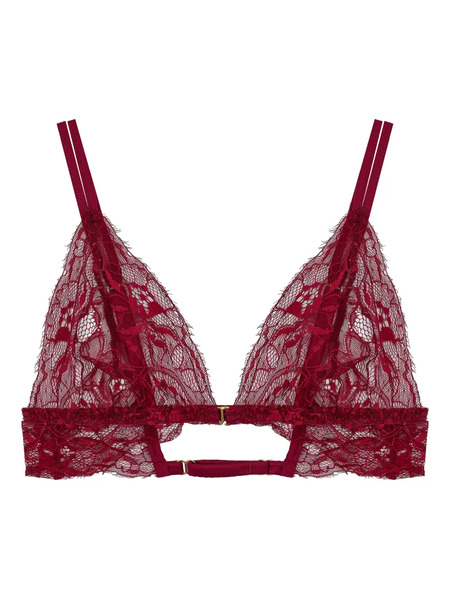  Fleur Of England Lace-trimmed Triangle Bra - Red 