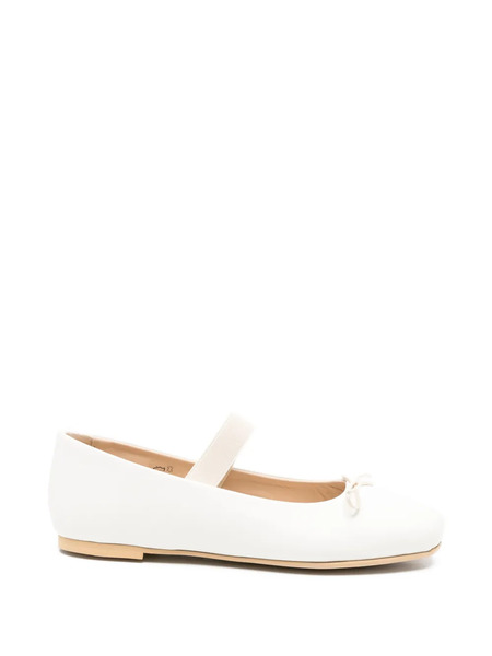 Florens Bow Strap Ballet Flats - White 