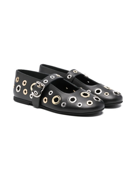  Florens Eyelet Ballerinas - Black 