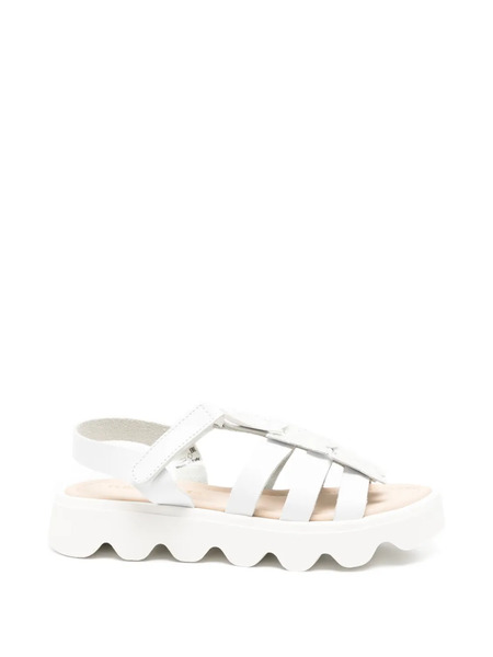  Florens Glitter Applique Leather Sandals - White 