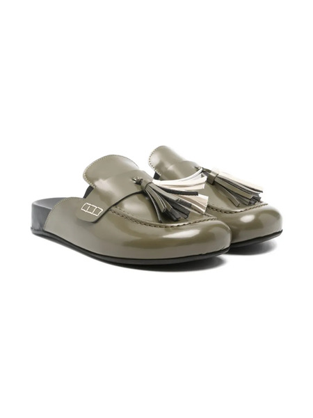  Florens Tassel-detail Strap Mules - Green 