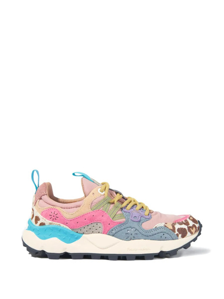  Flower Mountain Kids Leopard-print Panelled Sneakers - Pink 