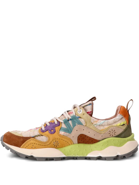  Flower Mountain Patchwork Leather Sneakers - Neutrals 