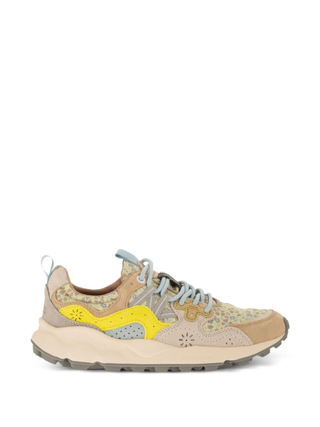  Flower Mountain Yamano 3 Floral-print Suede Sneakers - Neutrals 