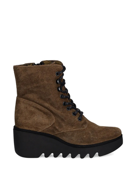  Fly London Lace-up Wedge-heel Boots - Brown 