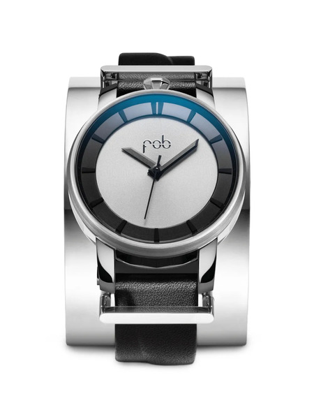  Fob Paris R360 Glass Cuff 36mm Watch - Silver 