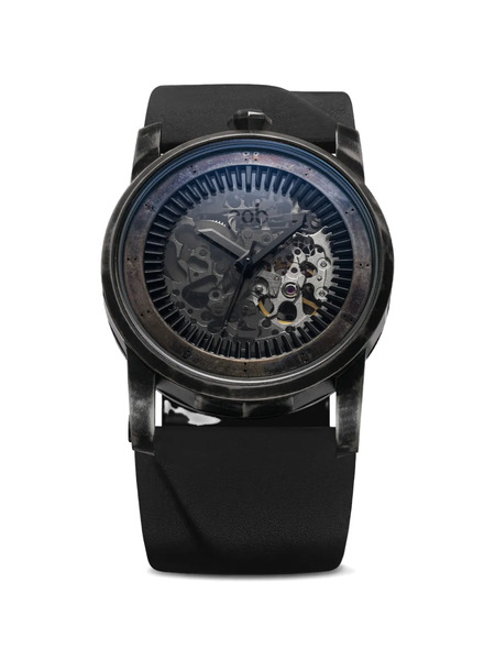  Fob Paris R413 Leather Watch - Black 