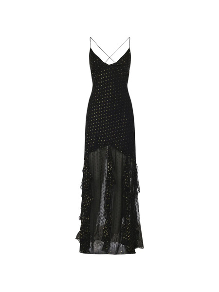  For Love And Lemons Elea Polka Dot Maxi Dress - Black 
