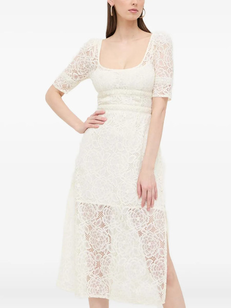  For Love And Lemons Lace Open Back Dress - White 