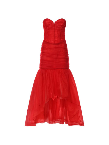  For Love And Lemons Serafina Strapless Asymmetric Dress - Red 