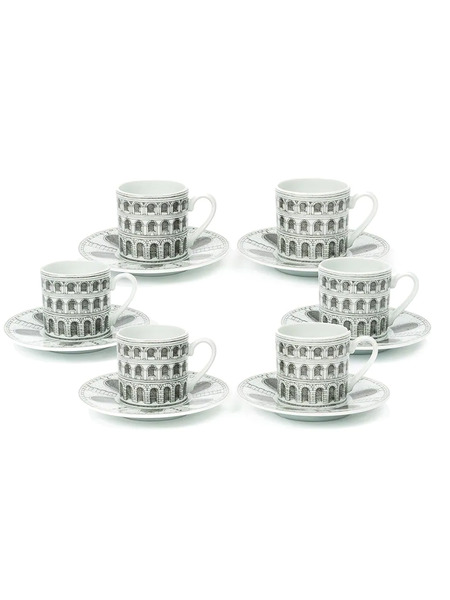  Fornasetti Archi Coffee Cup Set - White 