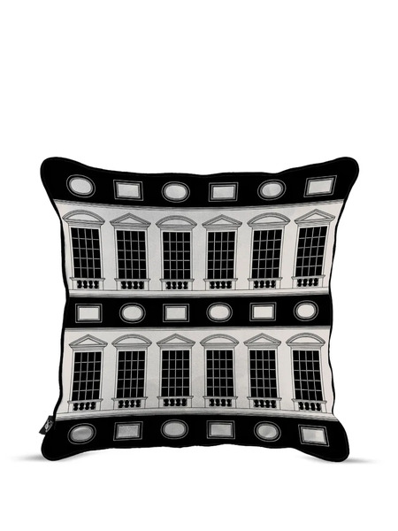  Fornasetti Architettura Printed Cushion - Black 