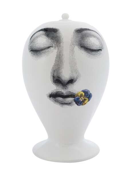  Fornasetti Face Print Vase - White 