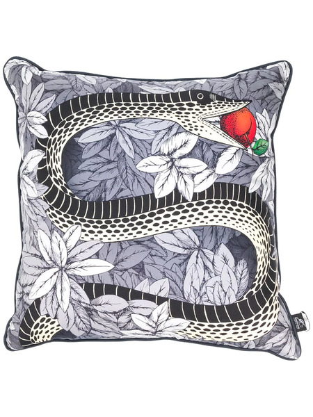  Fornasetti Peccato Originale Silk Cushion - Grey 