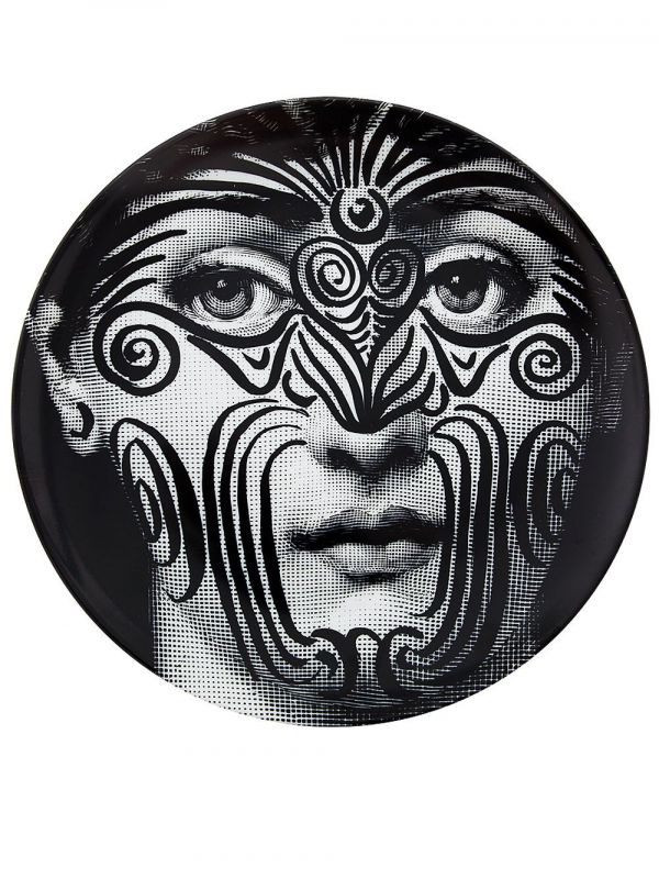  Fornasetti Printed Plate - Black 