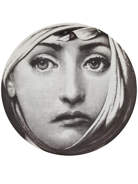  Fornasetti Printed Plate - Black 