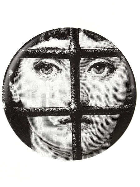  Fornasetti Printed Plate - Black 