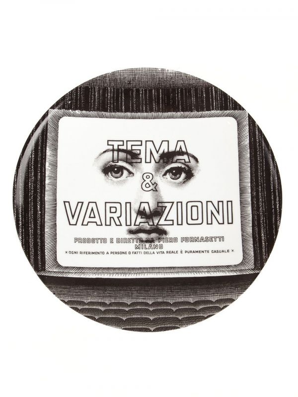  Fornasetti Printed Plate - Black 