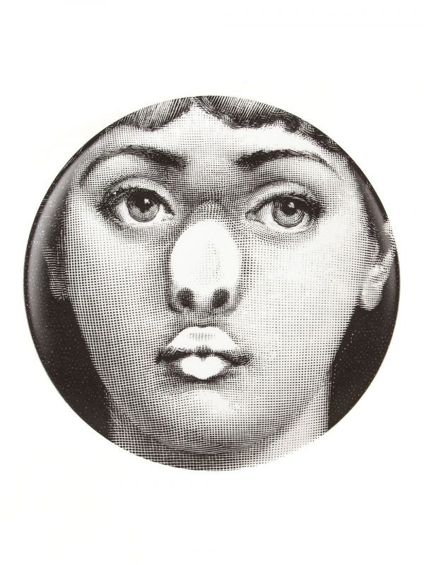  Fornasetti Printed Plate - Black 