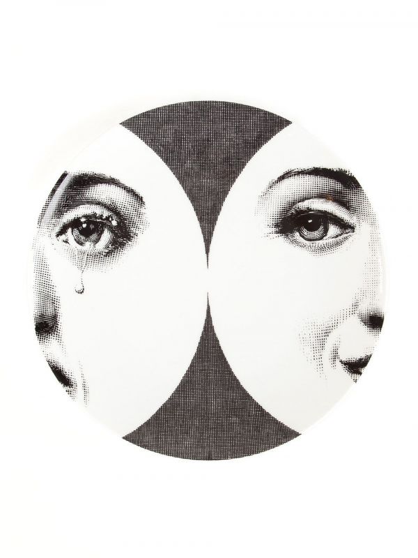  Fornasetti Printed Plate - Black 