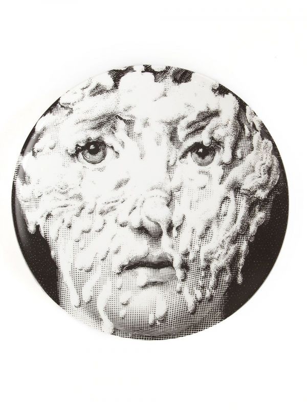  Fornasetti Printed Plate - Black 