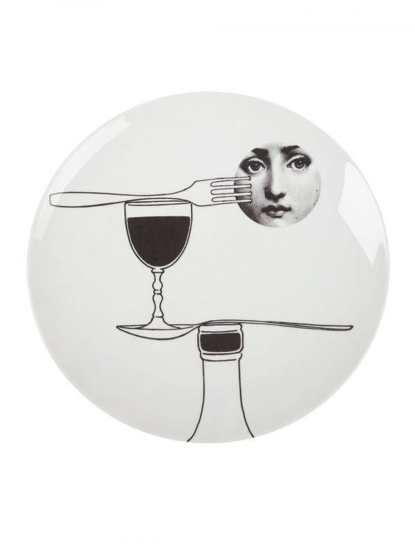  Fornasetti Printed Plate - White 