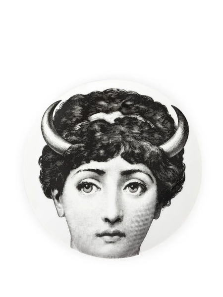  Fornasetti Printed Wall Plate - White 