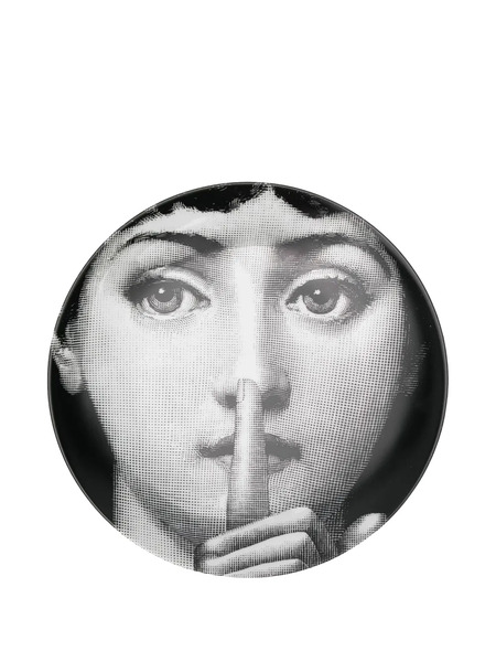  Fornasetti Silenzio Plate - White 