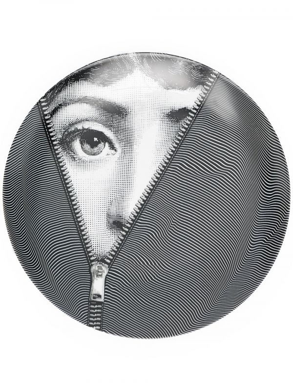  Fornasetti T&v Ceramic Wall Plate - Black 