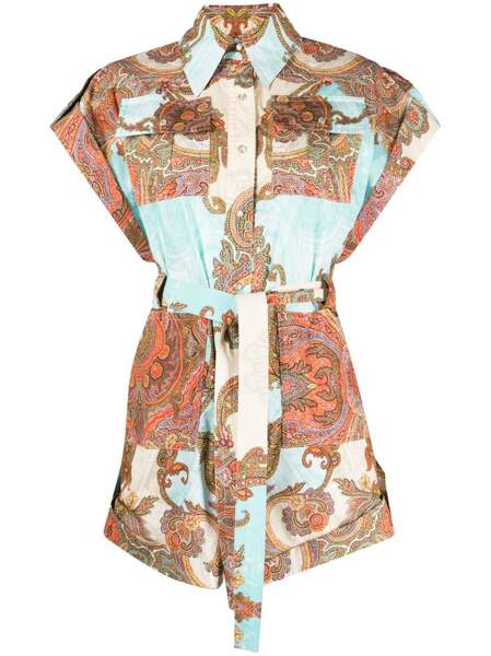  Forte Dei Marmi Couture Patterned-jacquard Cotton Playsuit - Blue 