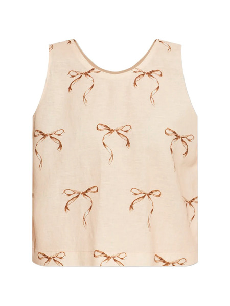  Forte Forte Bow-print Top - Neutrals 