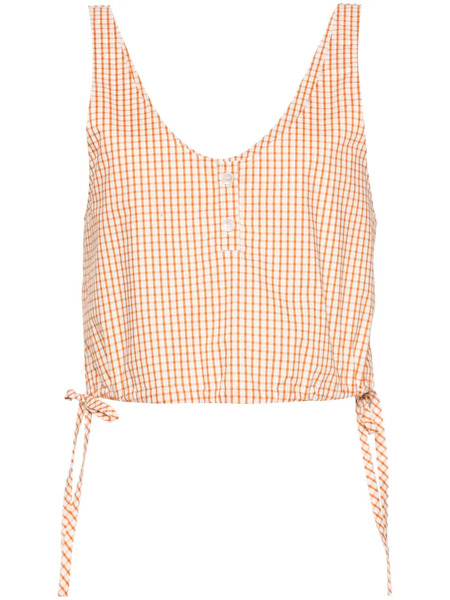  Forte Forte Checked Cropped Top - Orange 