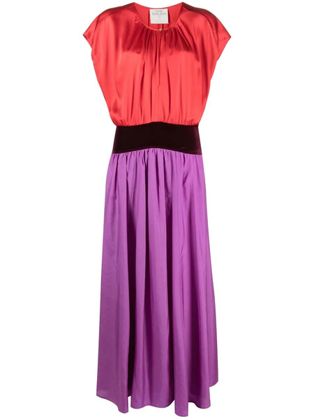  Forte Forte Colour-block Silk Maxi Dress - Purple 