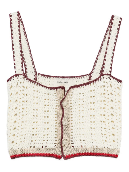  Forte Forte Crochet Button Top - Neutrals 