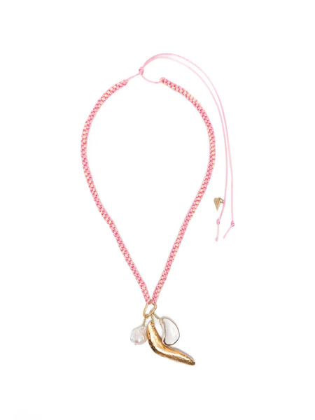  Forte Forte Crochet Charm Choker Necklace - Pink 