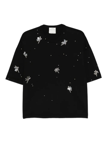  Forte Forte Dragonfly Embellished T-shirt - Black 