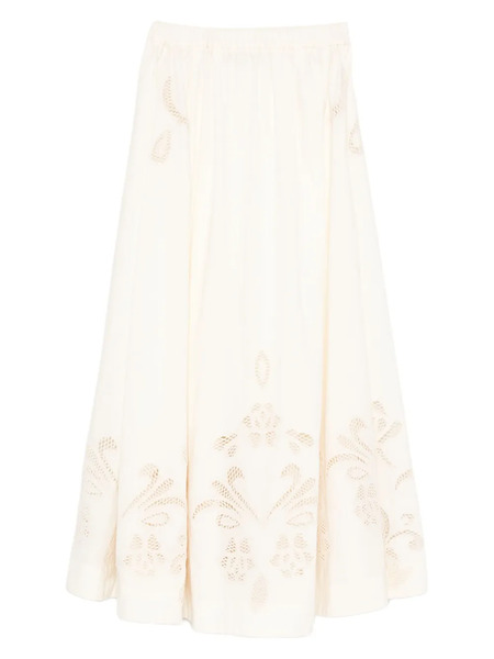  Forte Forte Floral-embroidered Midi Skirt - Neutrals 