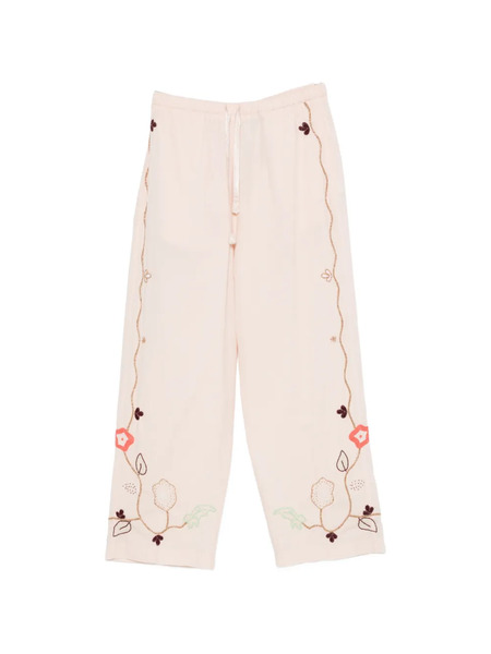  Forte Forte Floral-embroidered Trousers - Neutrals 