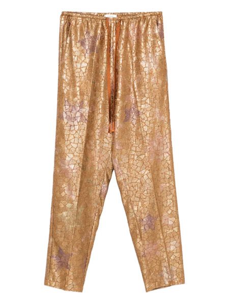  Forte Forte Floral Print Drawstring Trousers - Gold 